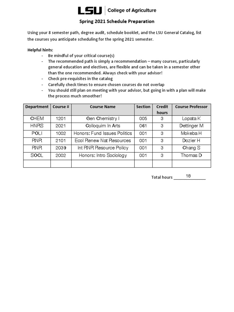 Spring 2021 Course Scheduling Guide | PDF | Science & Mathematics