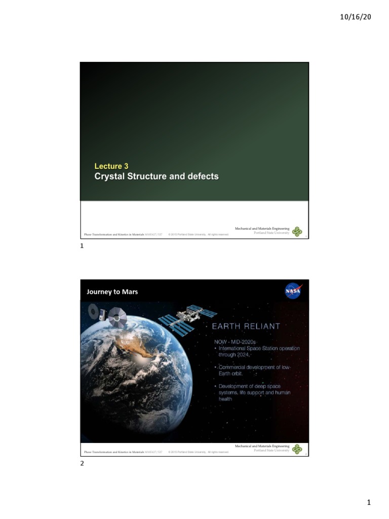 Crystal Structure and Defects: Journey To Mars | PDF | Dislocation ...