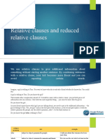 Relative Clauses and Reduced Relative Clauses