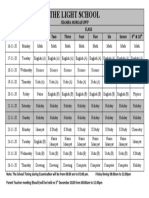 The Light School class schedule and exam details