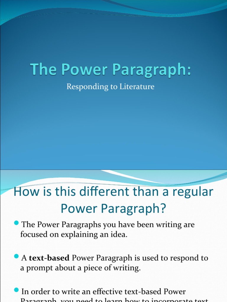 Crafting Text-Based Power Paragraphs | PDF