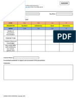 Project Presentation Scoring Sheet Rubric