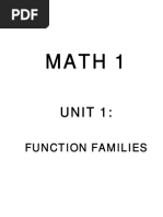 Math 1 Unit 1 Function Families PDF