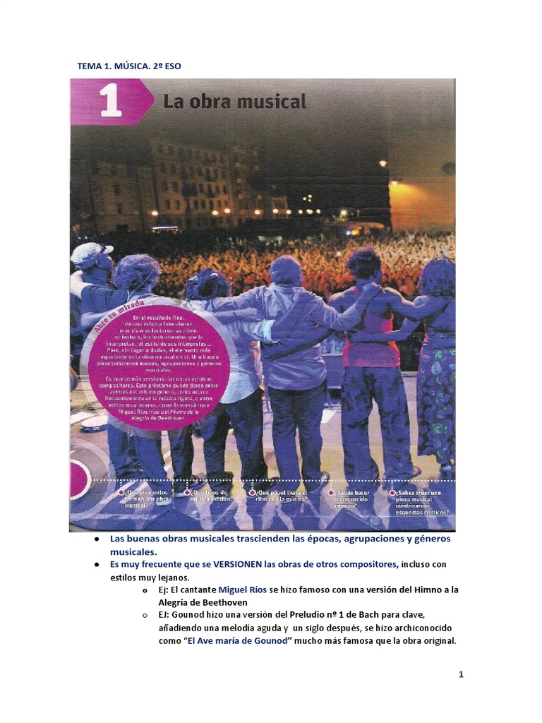 Tema 1 Musica | PDF | Música clásica | Musica Popular