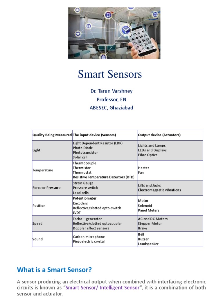 Overview of Smart Sensors and Functions | PDF | Sensor | Components