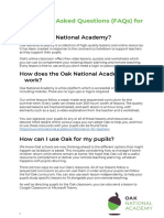 Frequently Asked Questions (Faqs) For Teachers: What Is Oak National Academy?