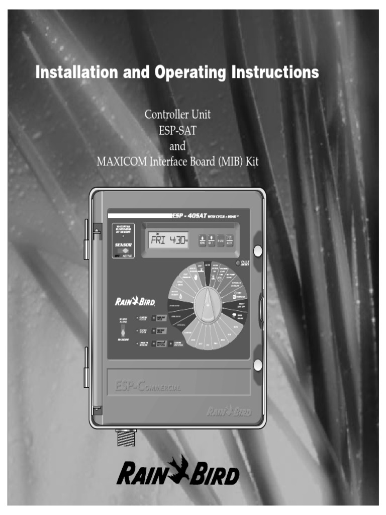 Installation and Operating Instructions: Controller Unit Esp-Sat and ...