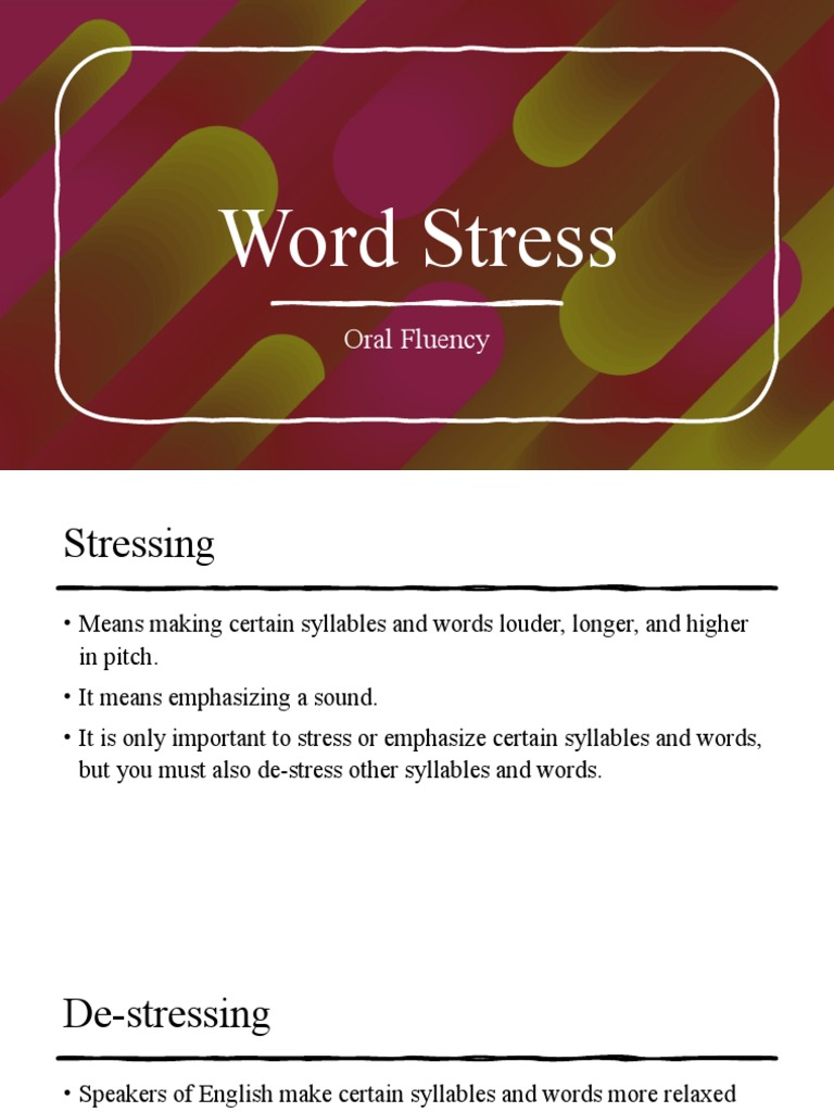Understanding Word Stress in English | PDF | Language Arts & Discipline