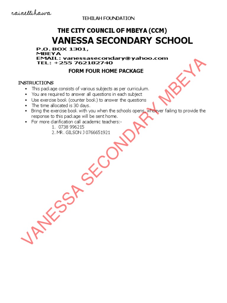 F4 Package 2 1 Pdf Pdf Tanzania Rwanda