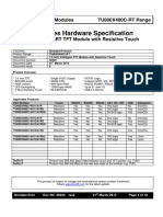 TU Series Hardware Specification: Itron SMART TFT Modules TU800X480C-RT Range