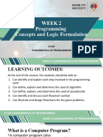 Week 2 Programming Concepts and Logic Formulation: CC102 Fundamentals of Programming