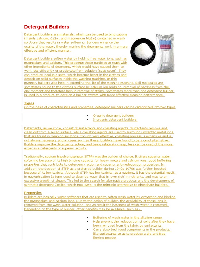Detergent Builders PDF Materials Physical Sciences