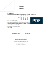 Perkalian Elemen dan Matriks, Invers, Transpos