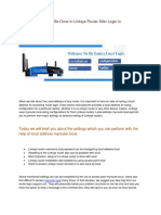 Linksys Router Setup Page