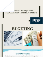 Budgetting and Quality Management1