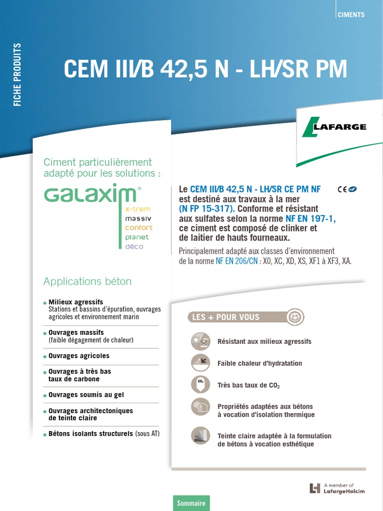 51-52 Cem III B 425 N LH SR PM | PDF | Ciment | Béton