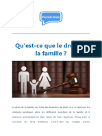 Qu’Est-ce Que Le Droit de La Famille