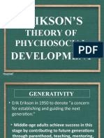 Erikson'S: Theory of Phychosocial