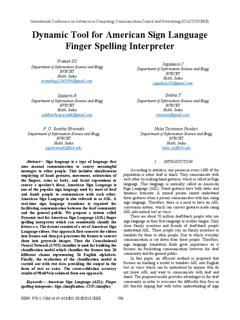 Dynamic Tool For American Sign Language Finger Spelling Interpreter ...