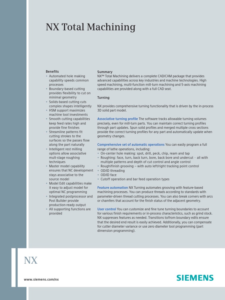 NX Total Machining | PDF | Computer Aided Design | Machining