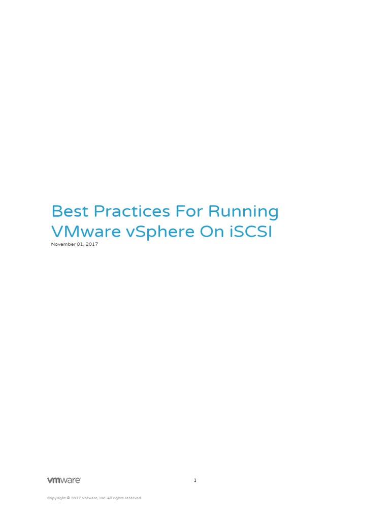 Best Practices For Running VMware Vsphere On ISCSI PDF PDF