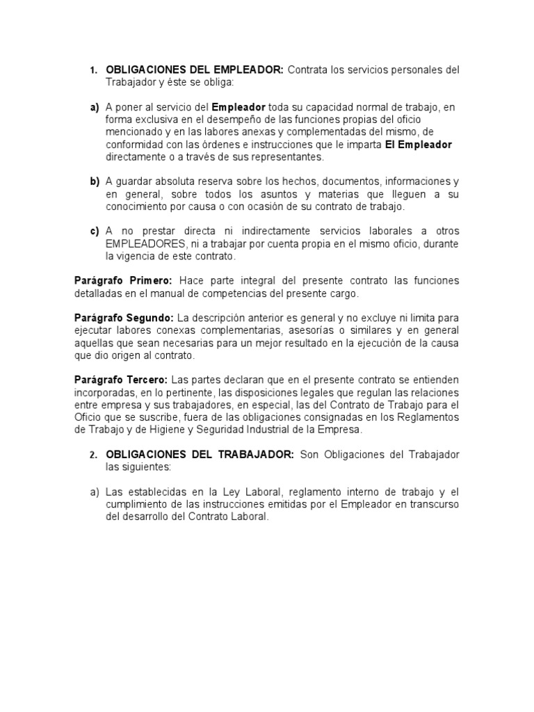 Obligaciones Del Empleador | PDF | Derecho laboral | Regulación