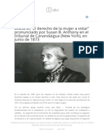 Discurso El Derecho de La Mujer A Votar Por Susan B. Anthony