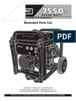 Generac 7550 Watt EXL Illustrated Parts List 