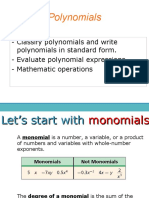 4 - 1 Polynomials Intro