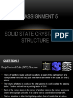 MMT Assignment 5 Solid State Crystalline Structure
