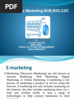 Electronic Marketing:B2B, B2C, C2C: BY Kuldeep Mathur Mba Ii Sem. School of Studies in Management Jiwaji University