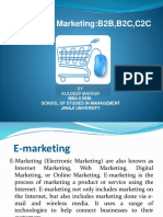 Electronic Marketing:B2B, B2C, C2C: BY Kuldeep Mathur Mba Ii Sem. School of Studies in Management Jiwaji University