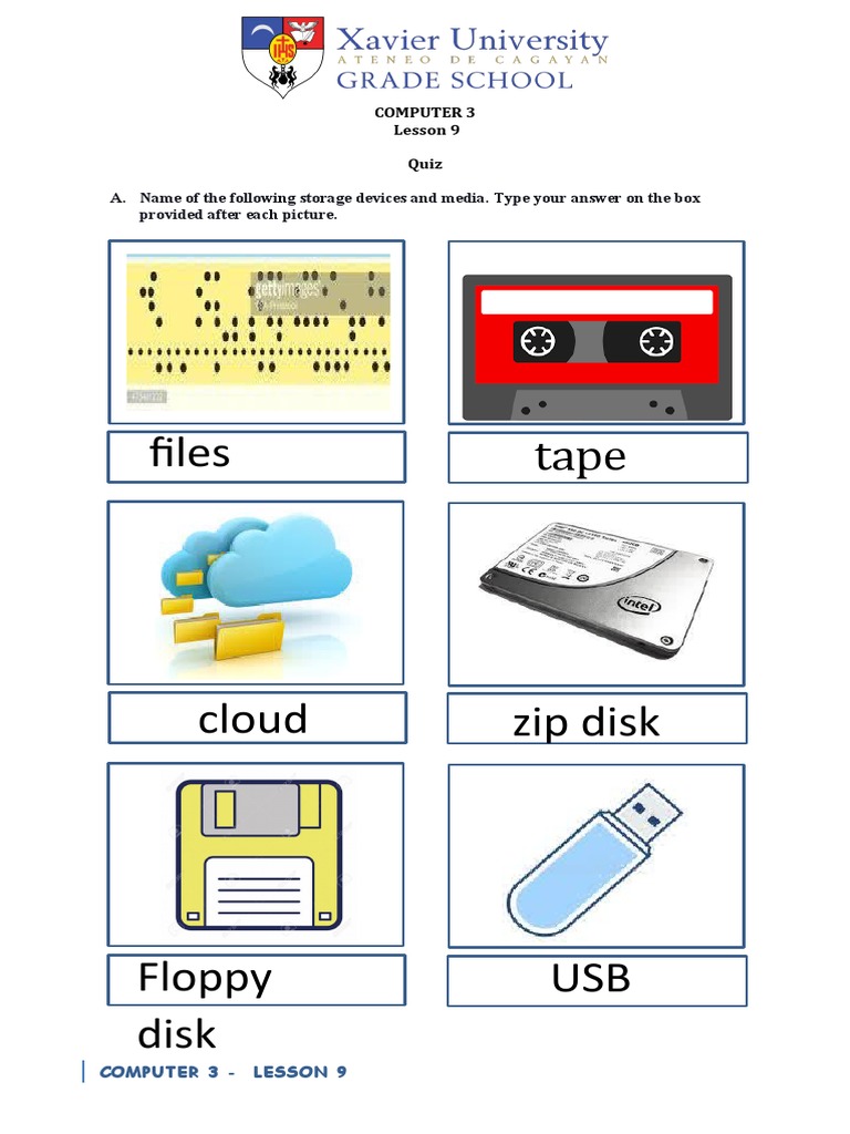 Storage Devices Quiz for Online Learning | PDF | Games & Activities