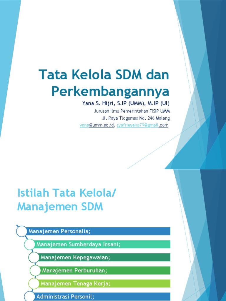 Tata Kelola SDM Dan Perkembangannya | PDF