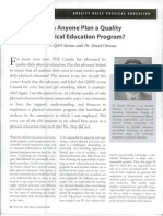 Can Anyone Plan A Quality Physical Education Program?: A Q&A Session With Dr. David Chorney