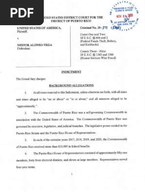 Acusación Federal Contra Néstor | PDF | Government Information | Common Law