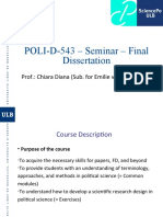 POLI-D-543 - Seminar - Final Dissertation: Prof.: Chiara Diana (Sub. For Emilie Van Haute)