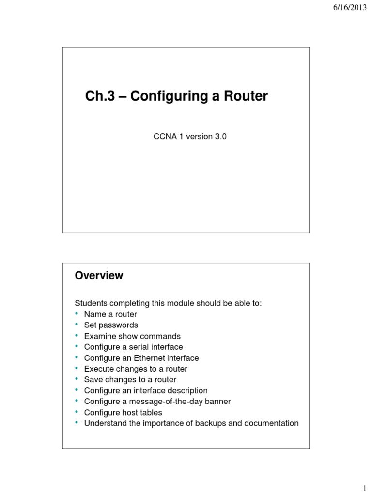Router Configuration Guide for CCNA | PDF | Domain Name System | Router ...