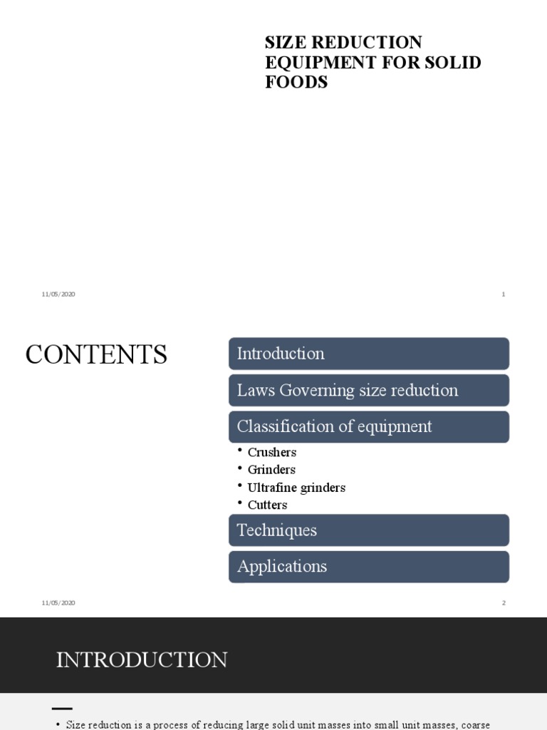 Solid Food Size Reduction Equipment | PDF | Mill (Grinding ...