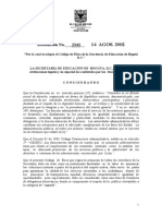 RESOLUCION 2343 DE 2002-CODIGO  DE  ETICA-SED