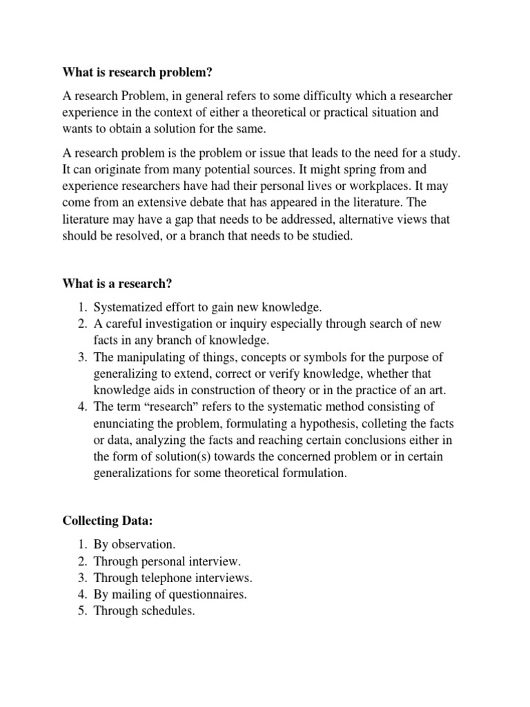 What Is Research Problem | PDF