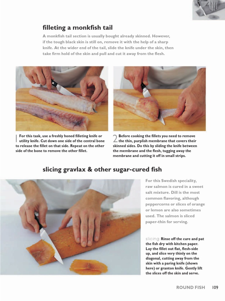 Filleting A Monkfish Tail | PDF | Cuisine | Foods