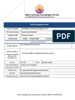 Yantromitra Learning Technologies PVT LTD.: Job Description Form