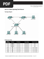 Lab 5.5.1: Basic Spanning Tree Protocol: Topology Diagram