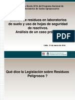 Presentación D. CARREIRA Gestión de Residuos en Laboratorios de Suelos y Uso de Hojas de Seguridad de Reactivos