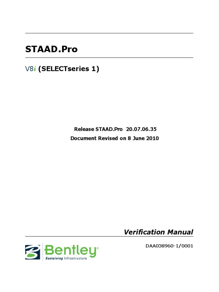 Staadpro V8i Verification Manual PDF | PDF | Applied And ...