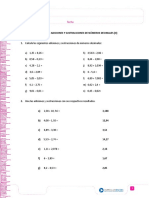 guia sumas y restas de decimales