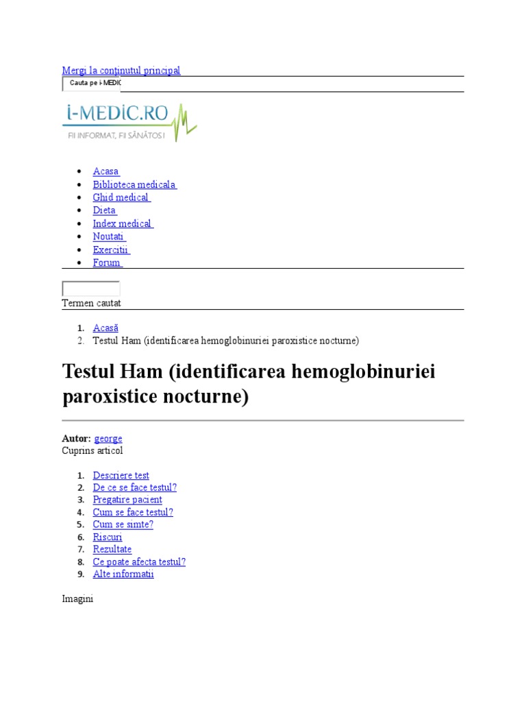 Testul HAM. Principiu Şi Tehnica de Lucru. | PDF
