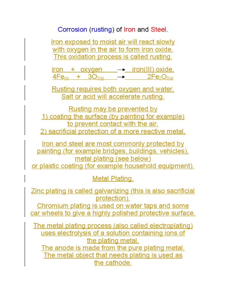 Corrosion Rusting Of And Pdf Rust Anode