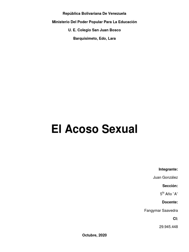 Prevención del Acoso Sexual Adolescente | PDF | Violencia